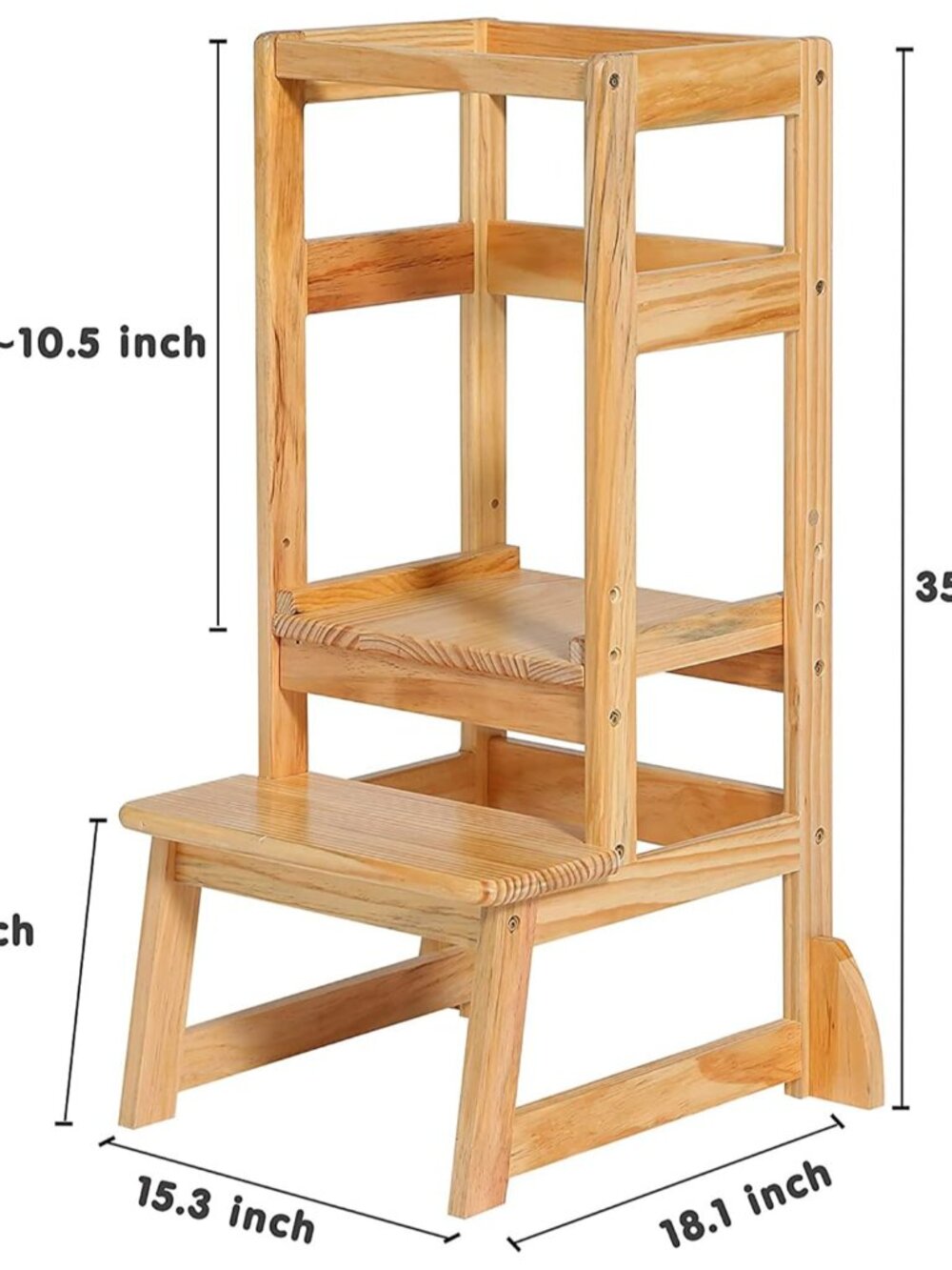Mother's Helper Adjustable Height Step Stool Safety Counter Level Learning Toddl - Picture 3 of 8